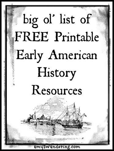 Printable history resources