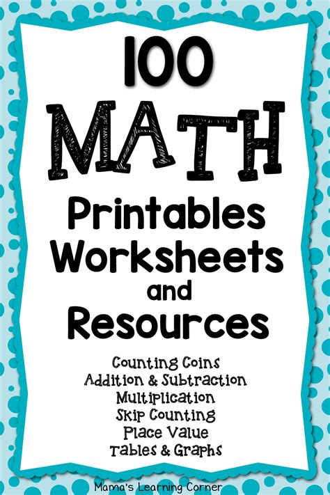 Printable math resources