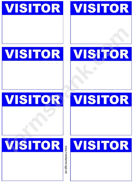 Printable name tags templates for visitor name tags