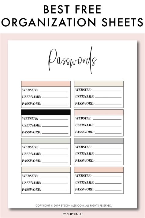 Printable Organization