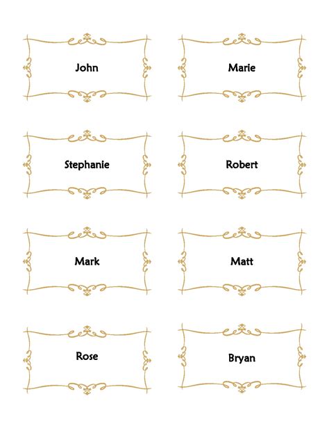 Printable place cards guides