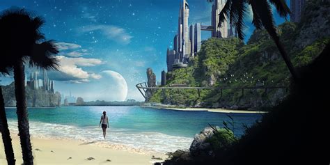 Printable Scenery Futuristic Landscape