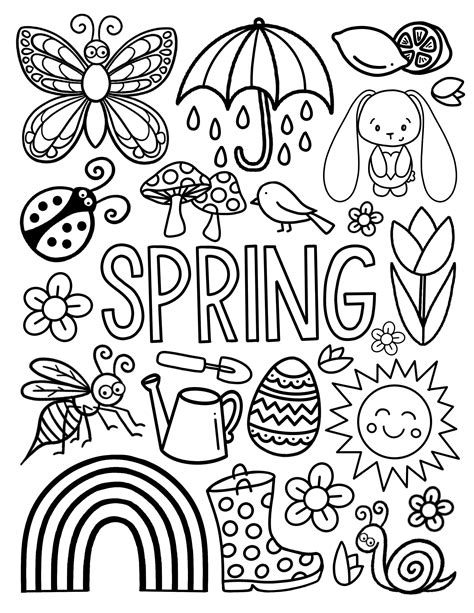 Printable spring coloring pages