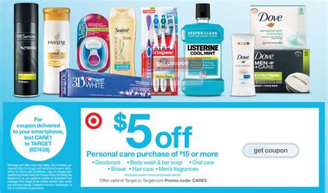 Printable Target Coupons for Personal Care Products