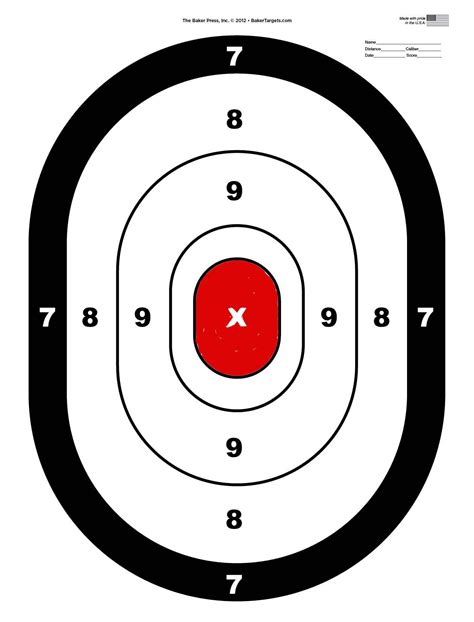 Printable targets for tactical shooting