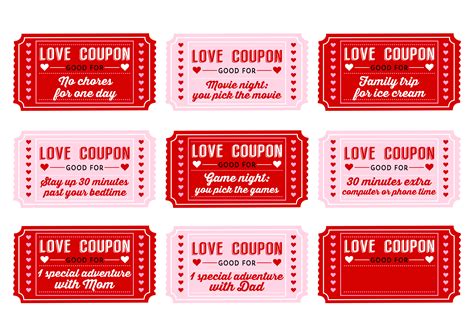 Printable Valentine Coupon Book