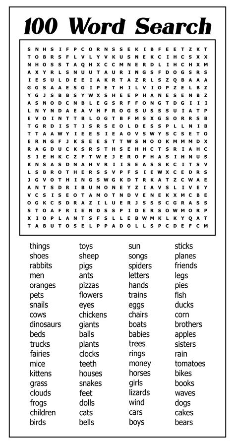 Printable Word Find Puzzles