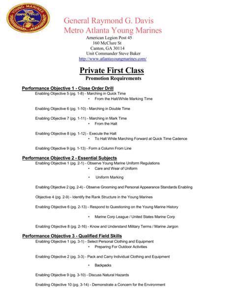 Private First Class Promotion Requirements