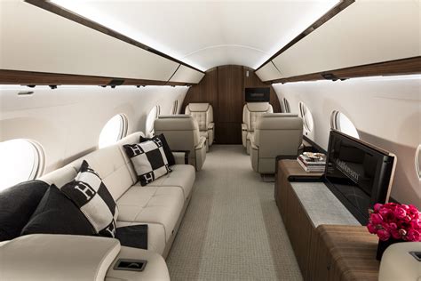 Interior of a private jet