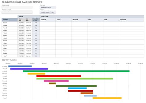 Project Scheduling Calendars