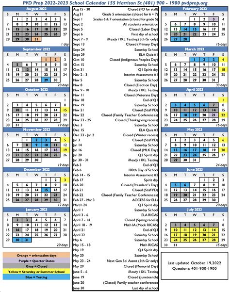 Providence Schools Calendar Image 10