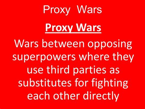 Proxy War Definition