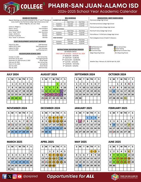 PSJA District Exam Schedules