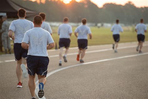 Soldiers motivating each other during a PT test