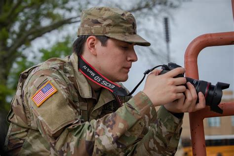 National Guard Public Affairs Specialist working with the media