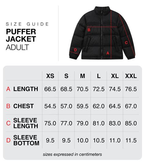 Old Navy puffer jacket sizes