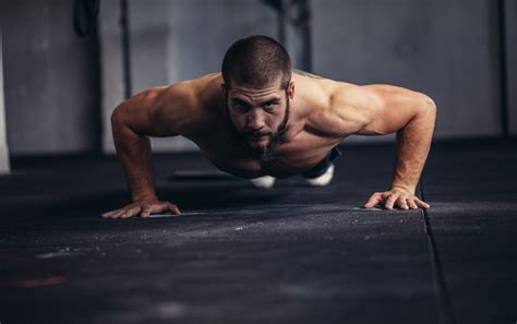 Soldiers performing push-ups during a PT test