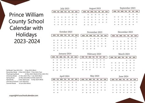 Pwc schools calendar design