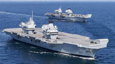 The HMS Queen Elizabeth aircraft carrier at sea