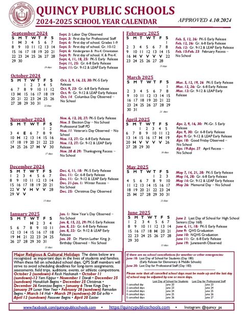 Quincy School Calendar Image 10