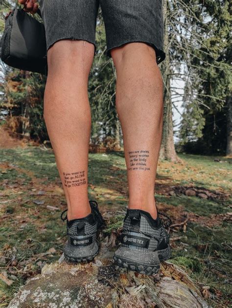 Quote leg tattoos