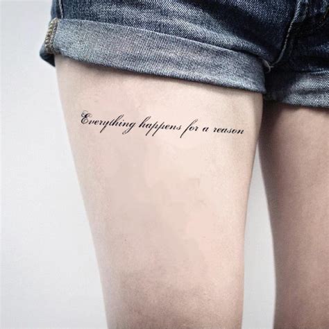 Quote thigh tattoo design