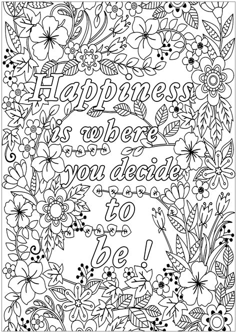 Quotes and inspirational adult coloring pages