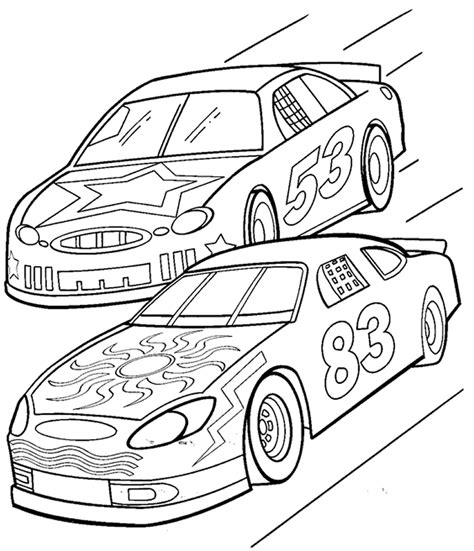 Racing car coloring page