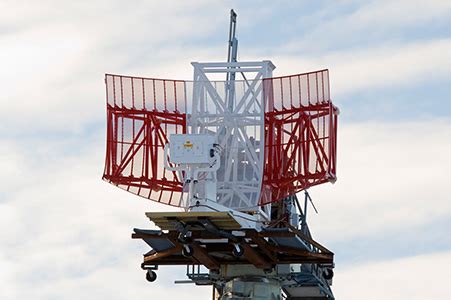 Radar antennas of an aircraft carrier