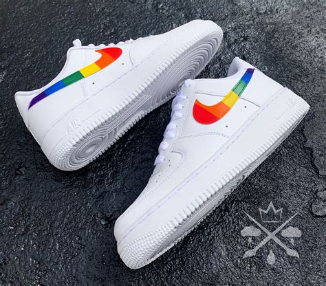 Rainbow Air Force 1 sneakers with bold, eye-catching design