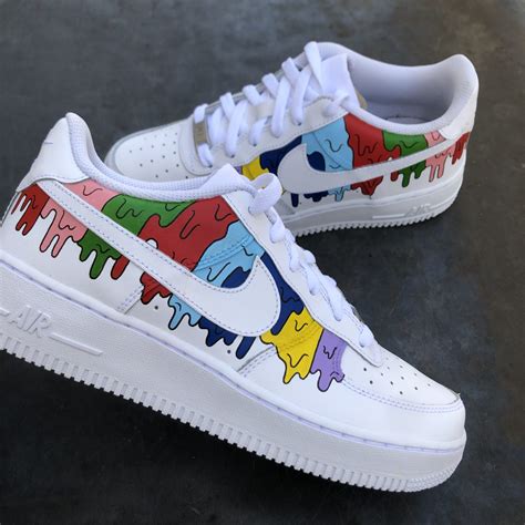 Rainbow Air Force 1 sneakers in various colors