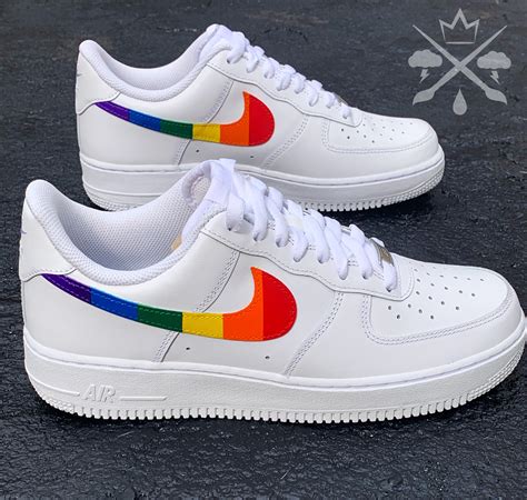 Rainbow Air Force 1 sneakers with bold, multicolored design