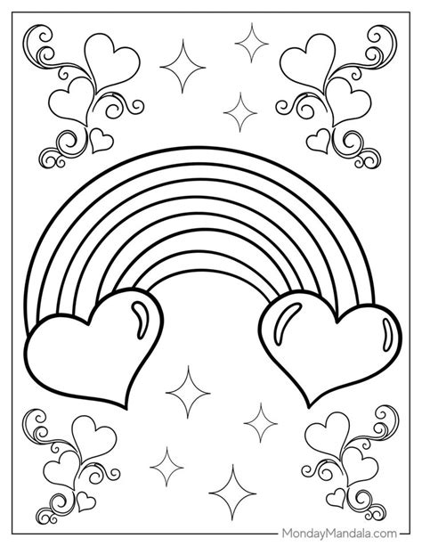 Rainbow coloring pages for adults