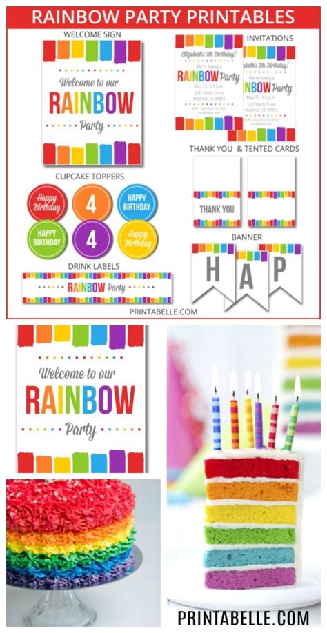 Rainbow printables for parties