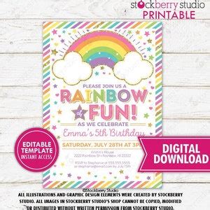 Rainbow printables for special occasions