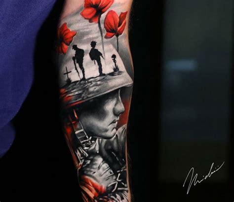 Realistic Art War Tattoo