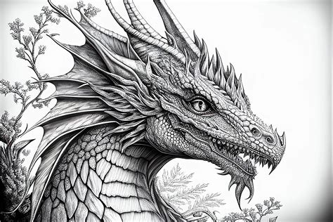 Realistic dragon coloring pages