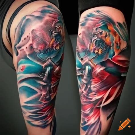 Realistic Sleeve Tattoo