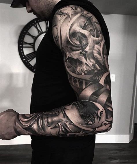 Realistic imagery tattoo sleeve