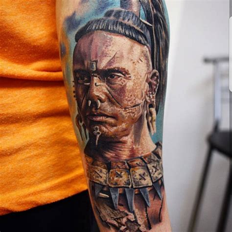 Realistic half sleeve tattoo