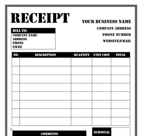 Receipt Templates