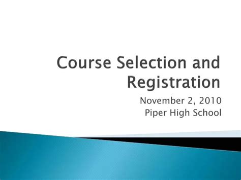 Registration and Course Selection