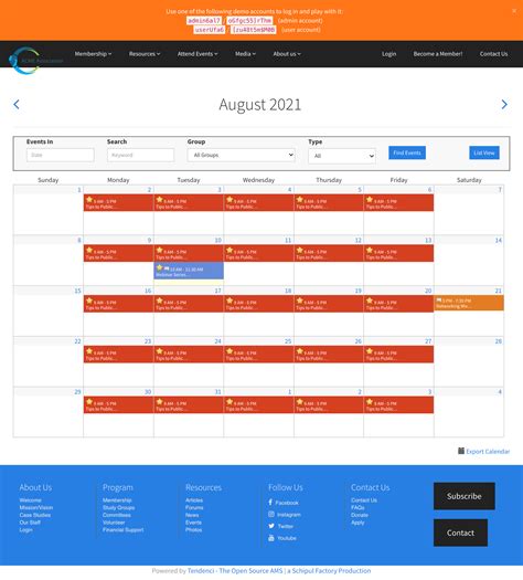 Registration Calendar