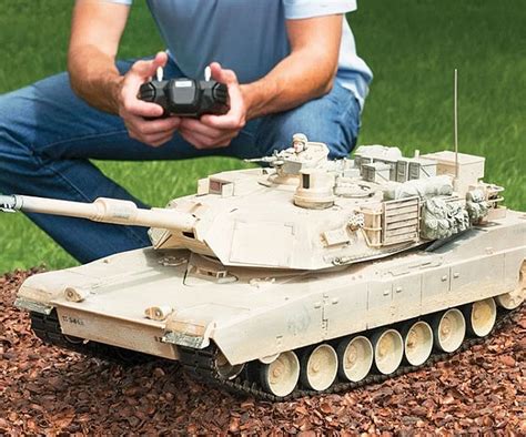 Remote control Abrams tank in action