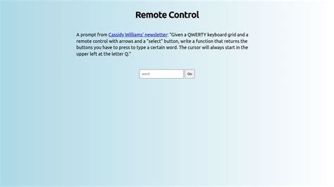 Remote control challenges