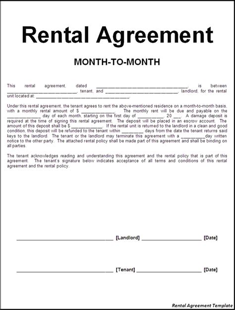 Rental Lease Template