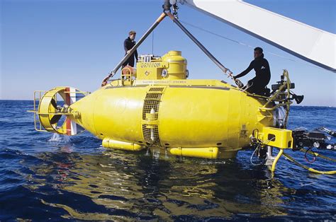 A research submarine exploring the ocean floor