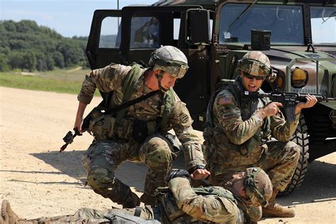 Reserve military personnel participating in a training exercise