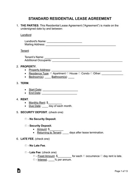 Residential Lease Agreement