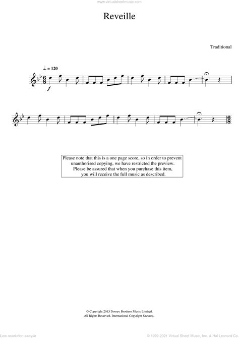 Reveille sheet music